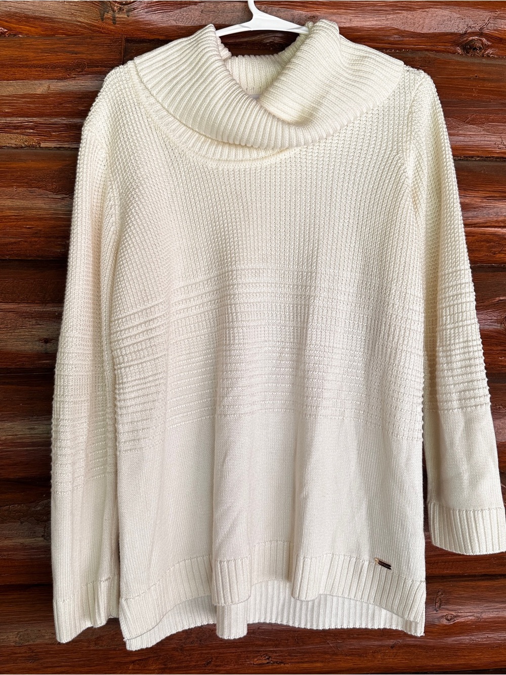 Calvin Klein Cream Cowl Neck Sweater